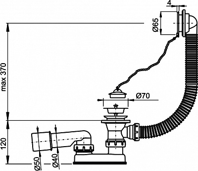 Сифон для ванны AlcaPlast A501