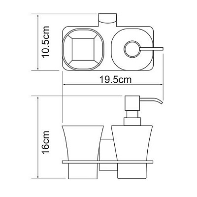 Держатель стакана и дозатора WasserKRAFT Exter K-5289