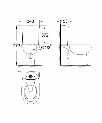 Бачок внешний GROHE Bau Ceramic 39436000