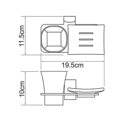Держатель стакана и мыльницы WasserKRAFT Exter K-5226
