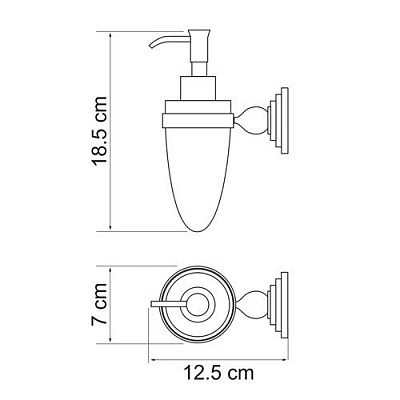 Дозатор для жидкого мыла, 160 ml WasserKRAFT Ammer K-7099