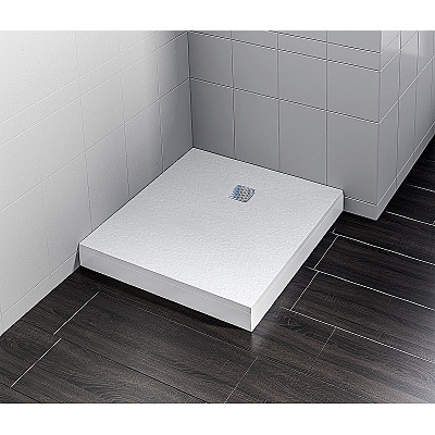 Поддон душевой из литьевого мрамора Essentia 100*100 белый, квадрат, GoodDoor, ЛП00189
