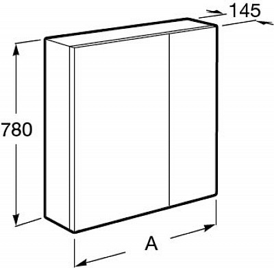 Зеркальный шкаф Roca Ronda 70 белый глянец/антрацит ZRU9302969