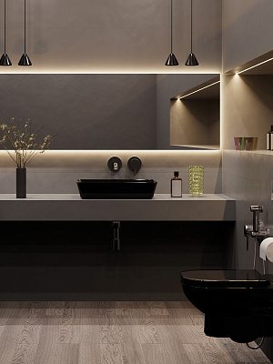 Раковина накладная 60 Norden черная Wanfald Оскольская керамика 42174050005