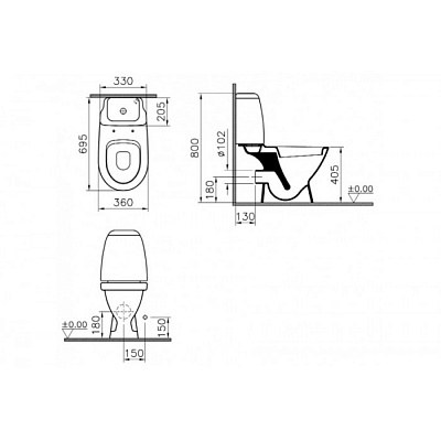 Унитаз-компакт Vitra Grand-2 9763В003-1206