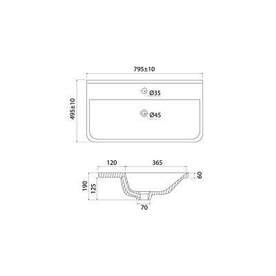 Умывальник мебельный 80  017 IDDIS Optima Home 0178000i28, керамика