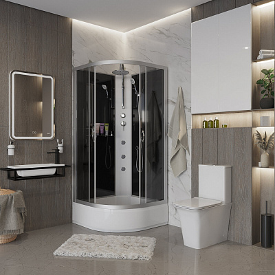 Душевая кабина Niagara Classic NG-3503-14BKTG (80х80х210) средний поддон(26см),стекло тонированное