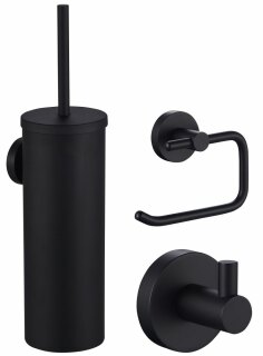 Набор аксессуаров из 3 предметов крючок, держатель для бумаги, ершик Wonzon & Woghand, черный ww-8100-bl