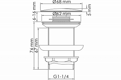 Донный клапан WasserKraft A247 1 1/4 дюйм