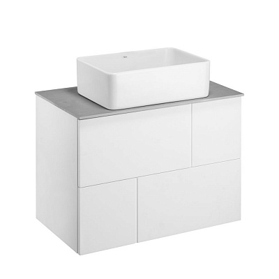 Тумба с раковиной Roca Luna 80 2 ящика ZRU9307765, белый