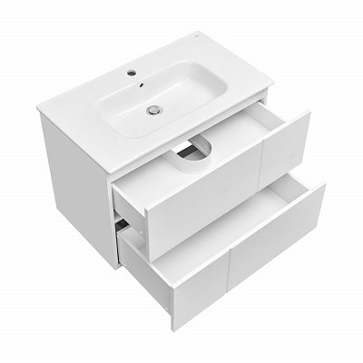Тумба с раковиной Roca Luna 80 2 ящика ZRU9307765, белый