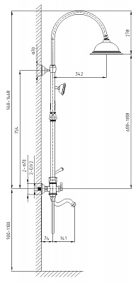 Душевая система Timo Adelia SX-6010/02 антик