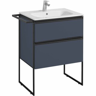 Тумба с раковиной Roca Domi 60 2 ящика ZRU9307867, синий матовый