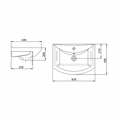 Раковина мебельная AQUATON Грация 60 см131203S0011B0