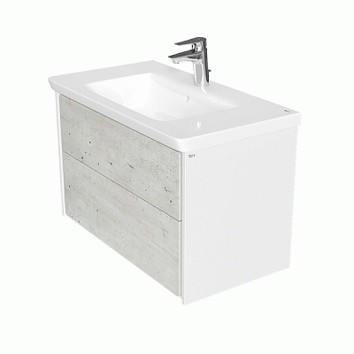 Тумба с раковиной Roca Ronda 80 белый матовый/бетон ZRU9303004