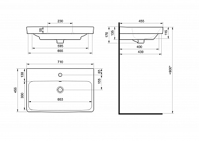 Тумба с раковиной AQUATON Сканди Doors 70 белый глянец/белый матовый 1A278901SD010