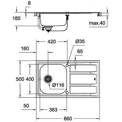 Мойка из нержавеющей стали Grohe K400 31566SD0