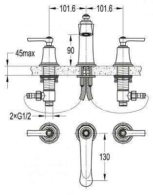 Смеситель для раковины CEZARES LIBERTY-F-BLS-01-W0 LIBERTY-F-BLS-01-W0