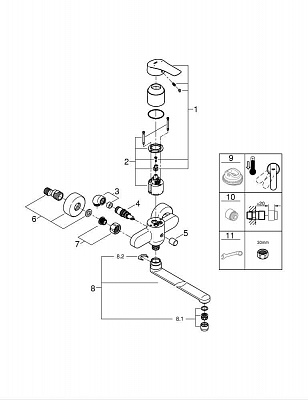 Grohe ESM Смес.мультифункц-й д. ванны и рак-ны 23992003