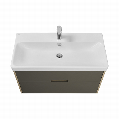 Тумба с раковиной Aquaton Оливия 90 грей, дуб ойстер 1A254401OLUG0