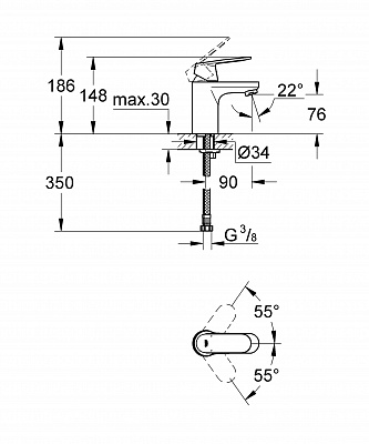 Смеситель для умывальника Grohe Eurosmart Cosmo 32824000