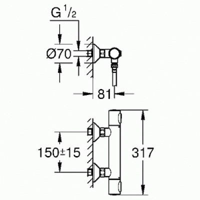 Термостат Grohe GRT 34793000 для душа,DN 15