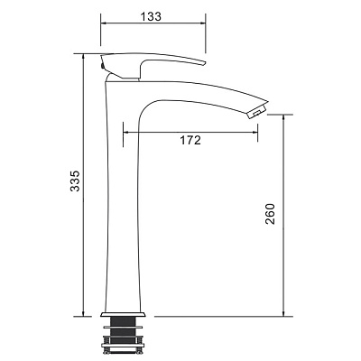 Смеситель для раковины Gappo, черный G07-6 G1007-16