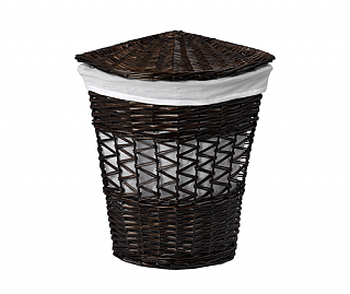 Угловая плетеная корзина для белья с крышкой WasserKRAFT Salm WB-270-L