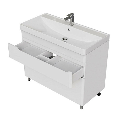 Тумба напольная MIRSANT Flat 100/2 (раковина Astra 100,Line 100) (рак. 268528, 268529 в комплект не входит)