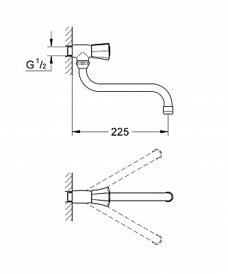 Настенный вентиль Grohe Costa L