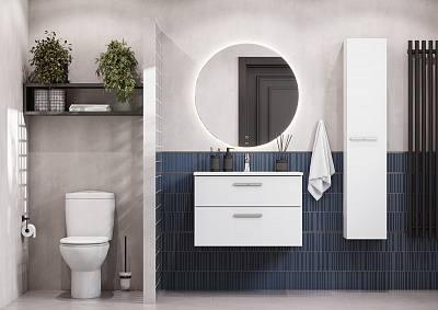 Тумба под раковину Roca Victoria 80 белый глянец 2 ящика A857470806