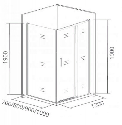 Душевое ограждение 130х190  COFE WTW-130-C-B GoodDoor КФ00012