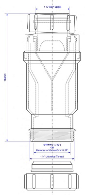 Сифон 1 1/2 MRNRV40 самозакрывающийся  (сухой) выход на 40мм