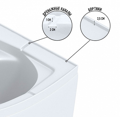 Душевая кабина 120х80х215 Niagara Eco E120/80/26L/MT левая, матовая высокий поддон