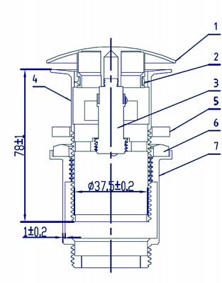 Донный клапан ARROWHEAD 1-1/4" 80мм с переливом 740008