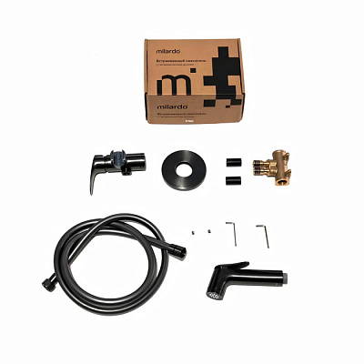 Встраиваемый смеситель с гигиеническим душем, графит, Milardo Rora RORGMR0M08