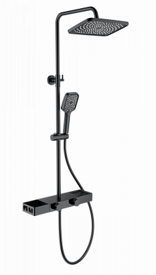 Душевая система Wonzon & Woghand Shelf, Черный матовый WW-B3552-MB