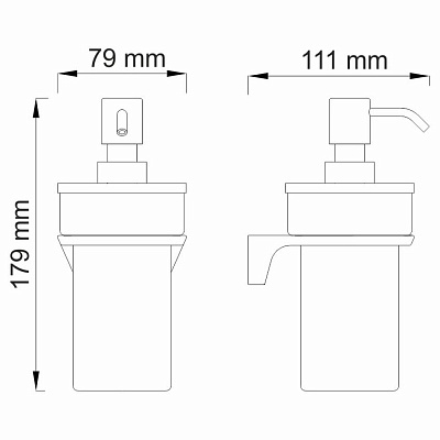 Дозатор жидкого мыла PVD-покрытие оружейная сталь WasserKRAFT Wiese K-8999