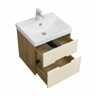 Тумба под раковину Aquaton Оливия 55 бежевый, дуб велл 1A254201OLVG0