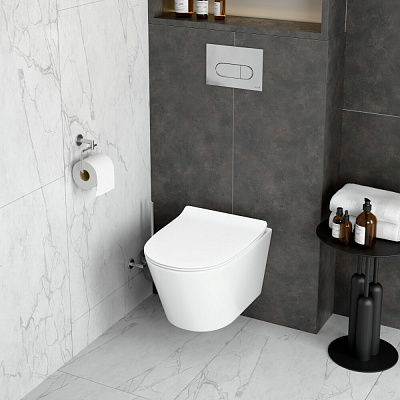 Подвесной безободковый унитаз Vitra Vortex M50  тонкая крышка-сиденье с микролифтом 8302B003-6404