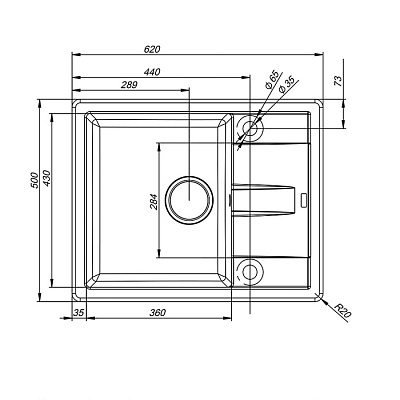 Гранитная мойка Iddis Vane G V10W621i87
