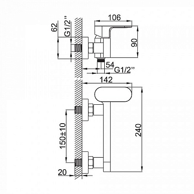 Смеситель для душа Iddis Mirro MIRSB00I03