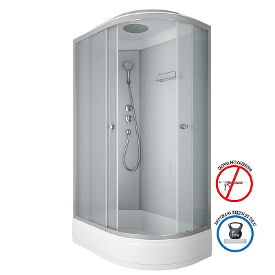 Душевая кабина 120х80х215 Niagara Eco E120/80/26L/MT левая, матовая высокий поддон