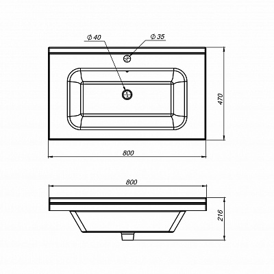 Раковина керамическая MIRSANT Simple 80 УТ000095664