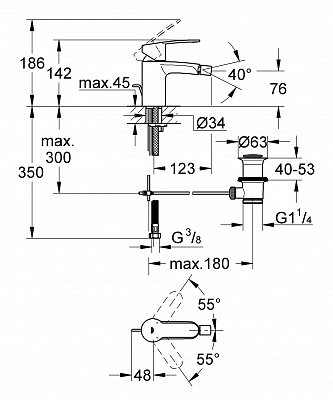 Смеситель для биде GROHE EUROSTYLE COSMO 33565002