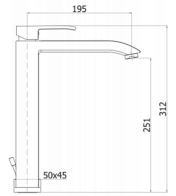 Смеситель для накладной раковины CEZARES LIVELLO-LSM1-A-01-W0 LIVELLO-LSM1-A-01-W0