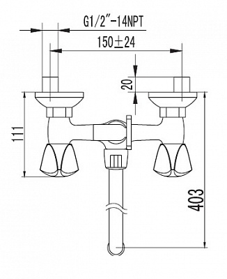 Смеситель для ванной SMART Бейс SM060002AA_R