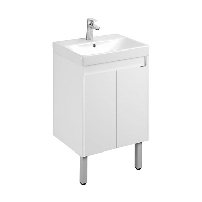 Тумба с раковиной AQUATON Сканди Doors 55 белый глянец/белый матовый 1A278801SD010