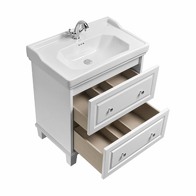 Тумба под раковину Roca Carmen 80 2 ящика белый матовый ZRU9307845 (под раковину 261327)