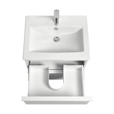 Тумба под раковину Aquaton Хюгге 60 2 ящика белый матовый, 1A280701HG2B0